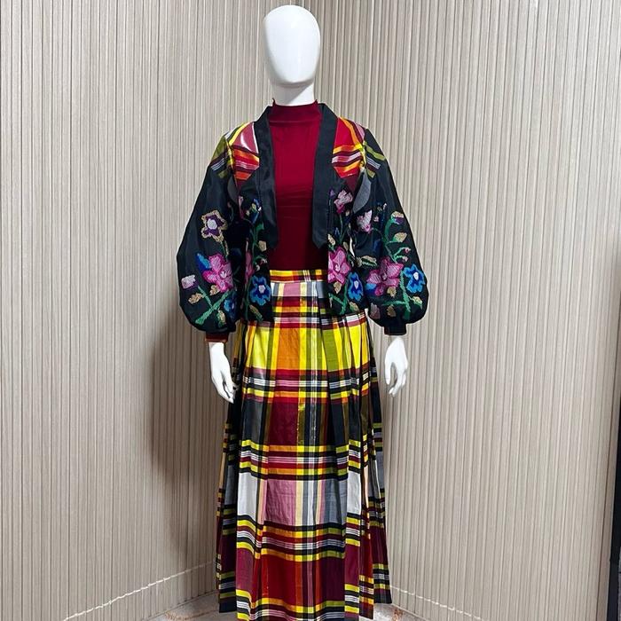 One Set Rok & Outer Etnik Motif Lagosi Tenun Sulsel - Fashion Etnik