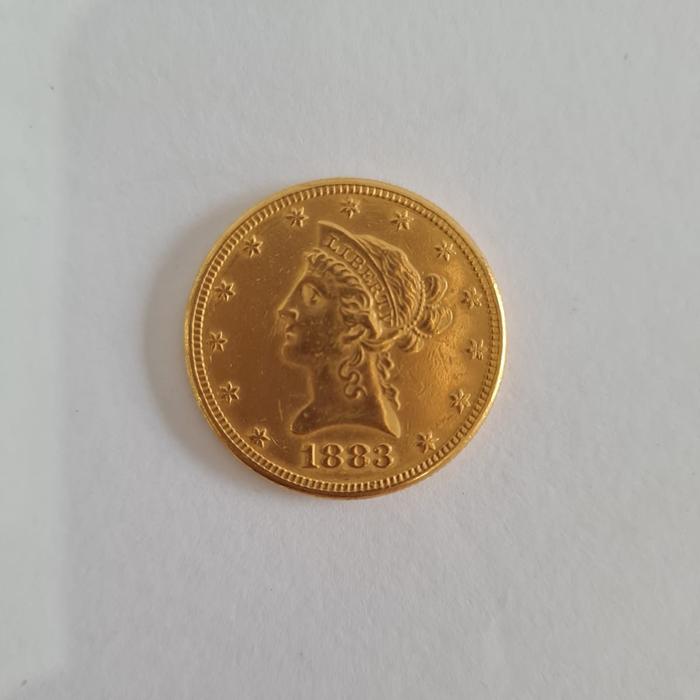 Koin Emas Kuno Antik Asli Liberty Eagle Tahun 1883 90% Kolektor