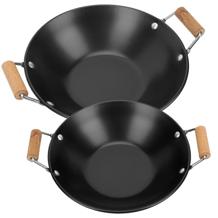 Pot Cooking Pan Hot Cooker Divided Wok Kitchen Fry Stir Flavor Metal