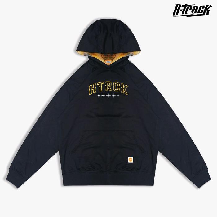 HOODIE HTRCK REVESIBLE BLACK YELLOW FLANNEL BORDIR