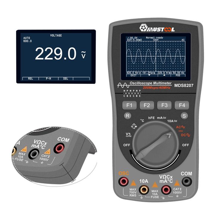 MUSTOOL MDS8207 2 in 1 Digital Storage Scopemeter Multimeter 40MHz