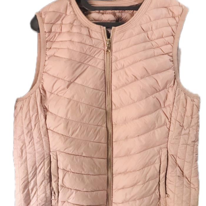 jaket / vest bulu angsa warna pastel pink #thrifting