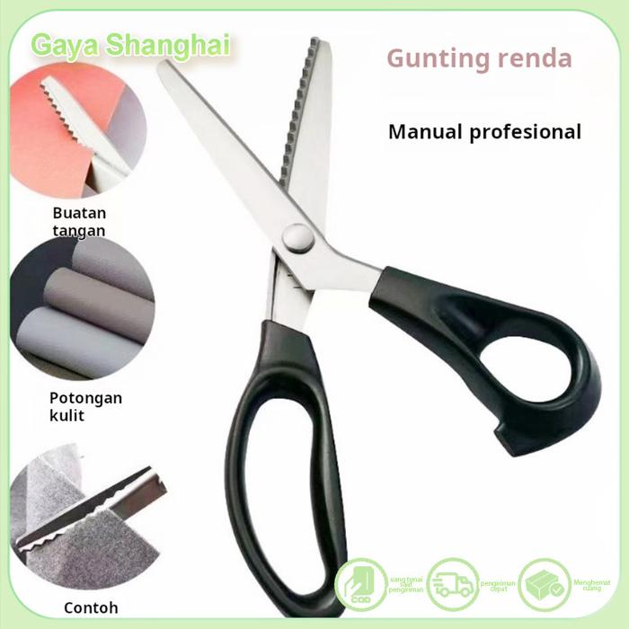 Gunting renda gunting penjahit gunting gelombang gigi gergaji gunting kain gigi manual gunting kain 