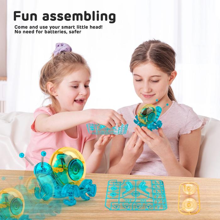 DIY Solar Snail Power Robot Building Block Engineering Vehicle