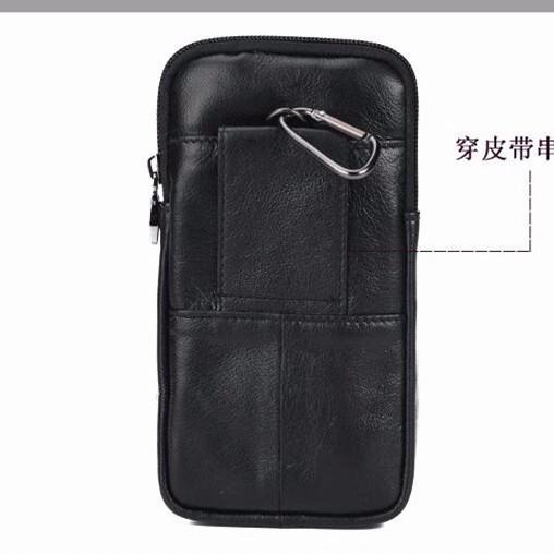 Diskon Dompet Hp Pinggang Pria Kulit Asli Sarung Hp Horizontal Hp 6,5 Inch