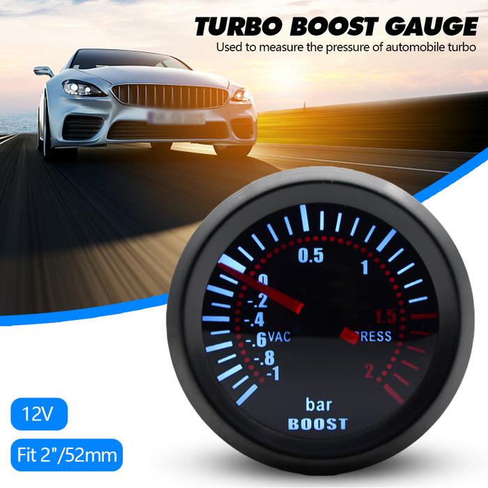 2" 52mm Universal Turbo Boost Gauge Bar Boost Gauge LED Gauge Meter