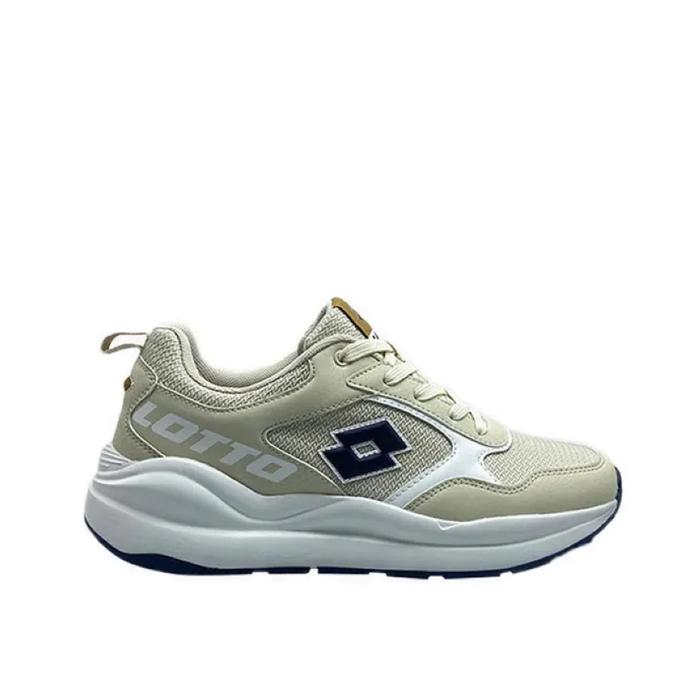 Sepatu Sneakers Pria Lotto Cleon Beige Beige Original LS240405H