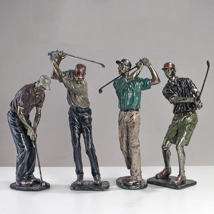 Patung Golf, patung Golfer kreatif, Dekor rumah, dekorasi Desktop