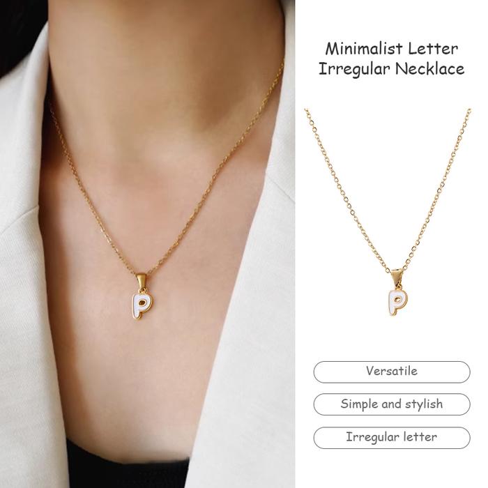 Kalung Sederhana Gaya Eropa-Amerika Huruf Irregular Fashionable dengan Pencegahan Rust dan Perlawana