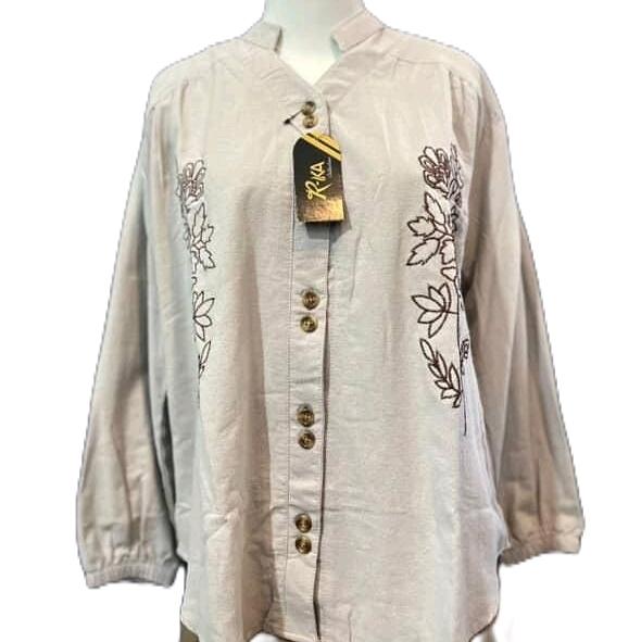 blouse linen bordir blouse linen