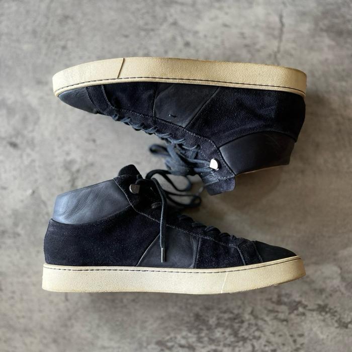 sneakers santoni hi tops shoes made in italy navy trainers suede not tods maison margiela rick owens