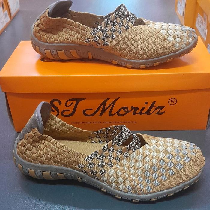 sepatu flat rajut/anyaman karet st moritz