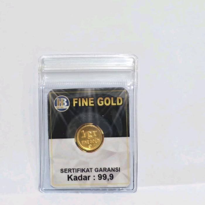 Fine Gold Berbentuk Koin Dengan Berat 1 Gram