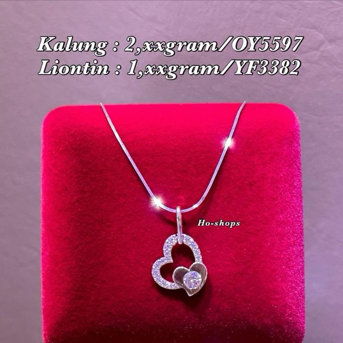 Kalung Love Simple Mas Putih Kadar 750 Asli Emas