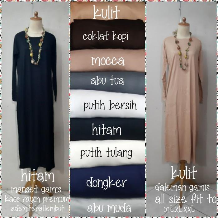 New Manset gamis daleman gamis katun rayon premium hademm Putih