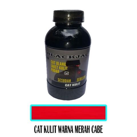 CAT KULIT WARNA MERAH CABE  untuk jaket,sepatu,tas,dompet...DLL (200ml)