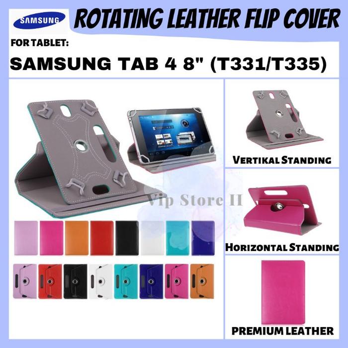 SAMSUNG GALAXY TAB TABLET 4 8 INCH SM T331 T335 ROTATE FLIP BOOK COVER CASE CASING SARUNG KESING FLI