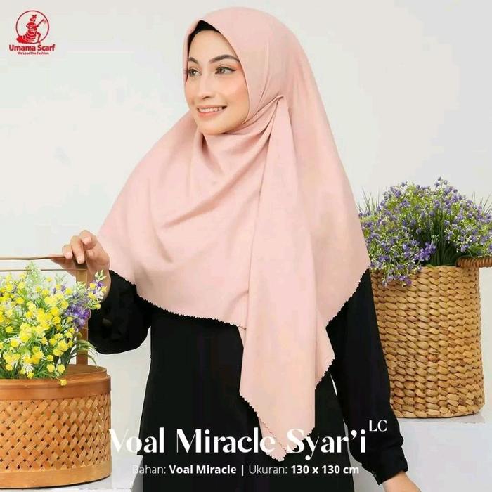 Jilbab Syari Segi empat jumbo Miracle plain by Umama Uk130x130 Oskara Ultimate Miracle Syari Metal B