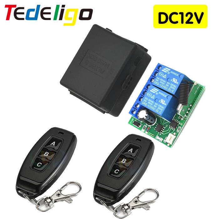 DC12V 2Channel Relay Receiver 433MHz Remote Control Switch for Garage