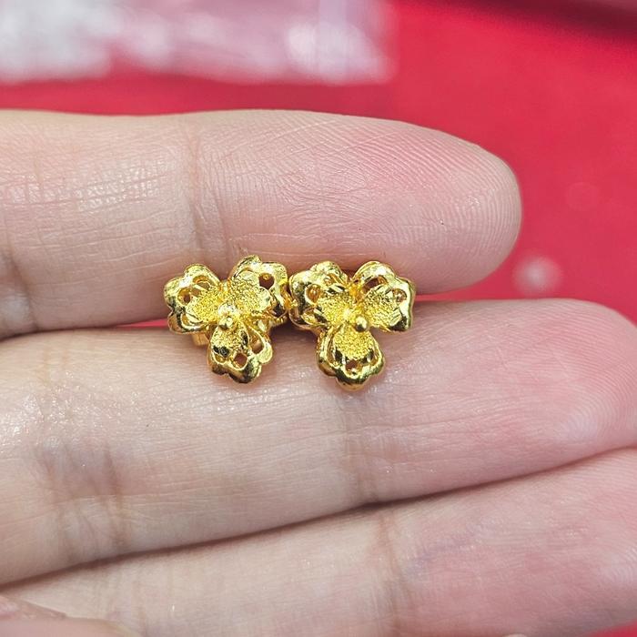 GIWANG TUSUK ANTING EMAS 24K 9999 BUNGA CANTIK