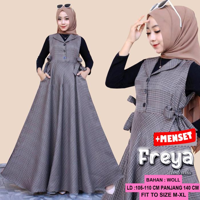 Outer Freya Janet Wanita Overall Outer Panjang Linen Wood COD