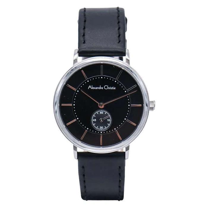 Jam Tangan Wanita Alexandre Christie AC 8493 LSLSSBA Women Sport Black Dial Black Leather Strap - Ga