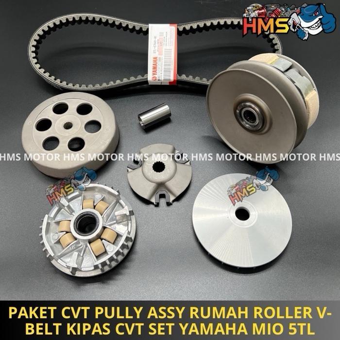 PAKET CVT PULLY PULY ASSY RUMAH ROLLER ROLLER VANBELT FANBEL KIPAS CVT YAMAHA MIO SPORTY MIO SMILE M