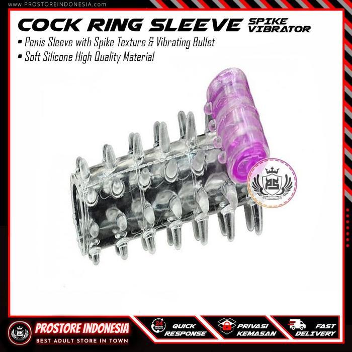 (Privasi Aman) COCK RING SLEEVE SPIKE BULLET PREMIUM - Cincin Pria Sarung Silikon Texture Sikat Dott