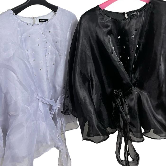 Baju Organza Model Kalong, Baju Organza Model A - Baju Untuk Acara Formal, Baju Minimalis, Atasan Wa