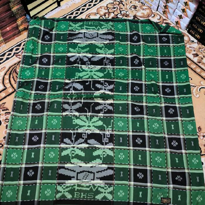 BHS GGL Full Sutra Hijau Jahit Tengah Motif Tradisional Kualitas Premium