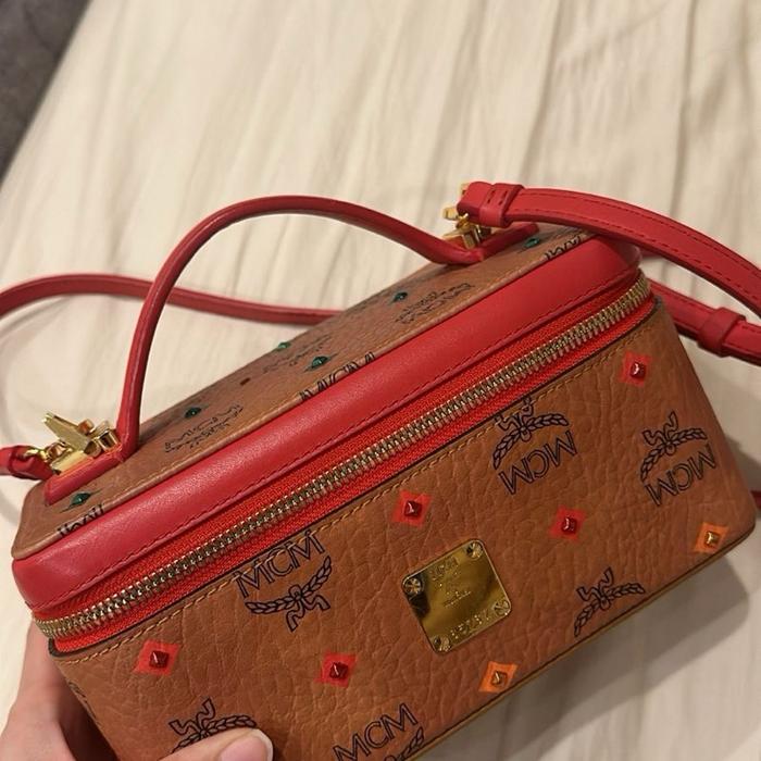 MCM Rockstar Vanity Case in Visetos Original Mini Cognac Limited Edition