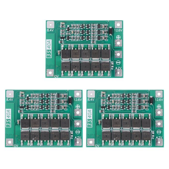 3X 3S 40A 18650 Li-Ion Lithium Battery Charger Protection Board Pcb