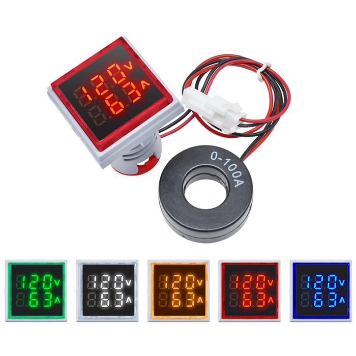 DC 0-100A Ampere Voltmeter LED Digital Voltmeter Ammeter 60-100V