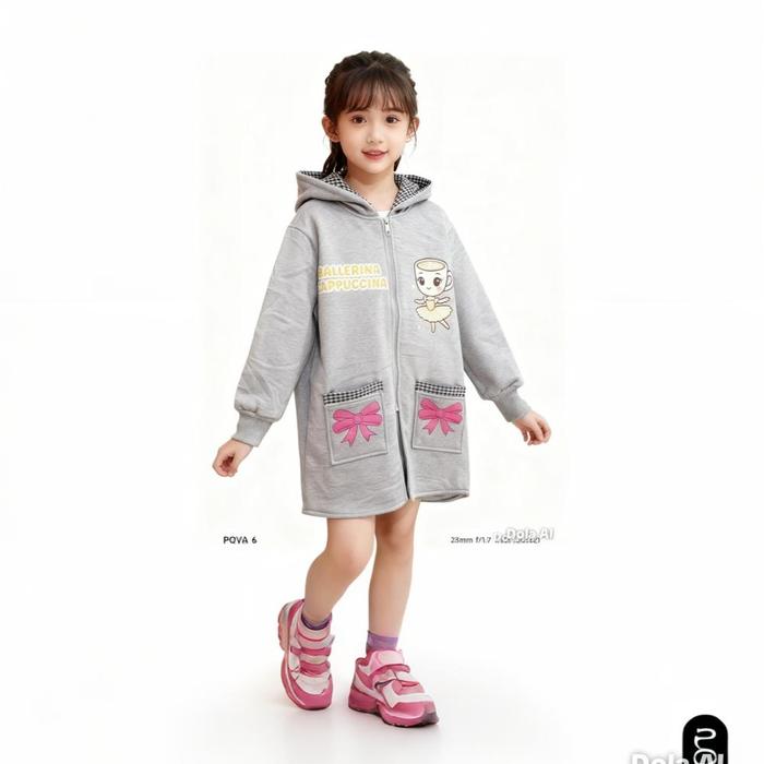Jaket Anak wanita muslimah. Jaket hijaber panjang. Jaket hijab panjang terlaris. hijaket ballerina c