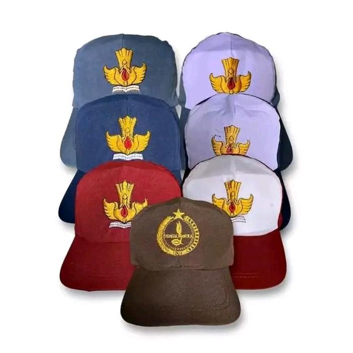 Paket 20pcs Topi Sekolah SD, SMP, SMA dan PRAMUKA - Hemat Harga topi cowok topic ewek sablon topi kh