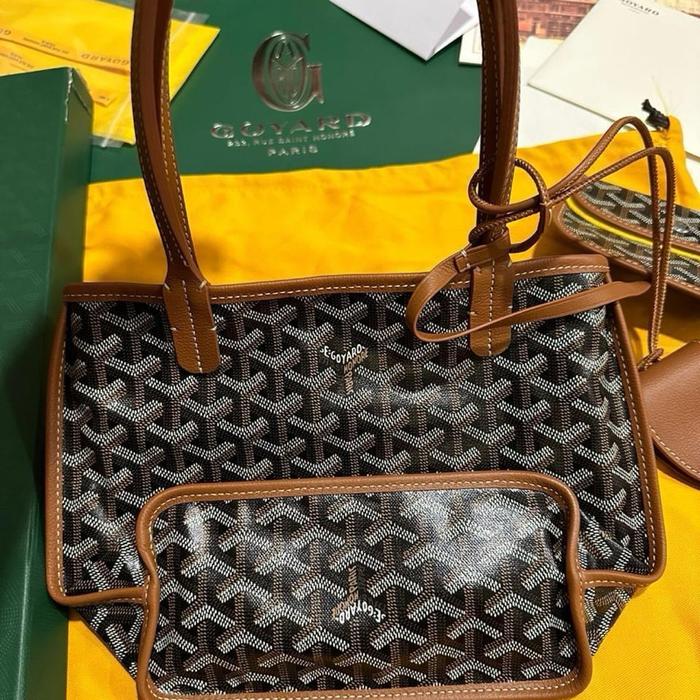 Authentic Goyard Anjou Mini Black Tan Preloved