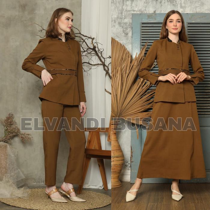 Blazer Wanita Baju Kerja Kantor Seragam PDH PNS Pemda Dinas Guru ASN Wanita Atasan Kombinasi Batik S