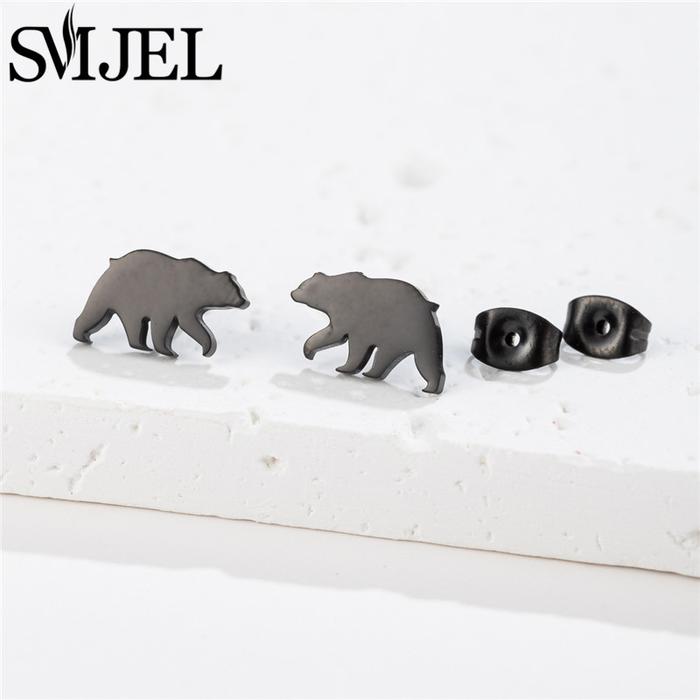 Cute Multiple Animal Earings Fashion Bear Owl Rabbit Snail Tiger Ear Cartilage Earrings For Women Sm