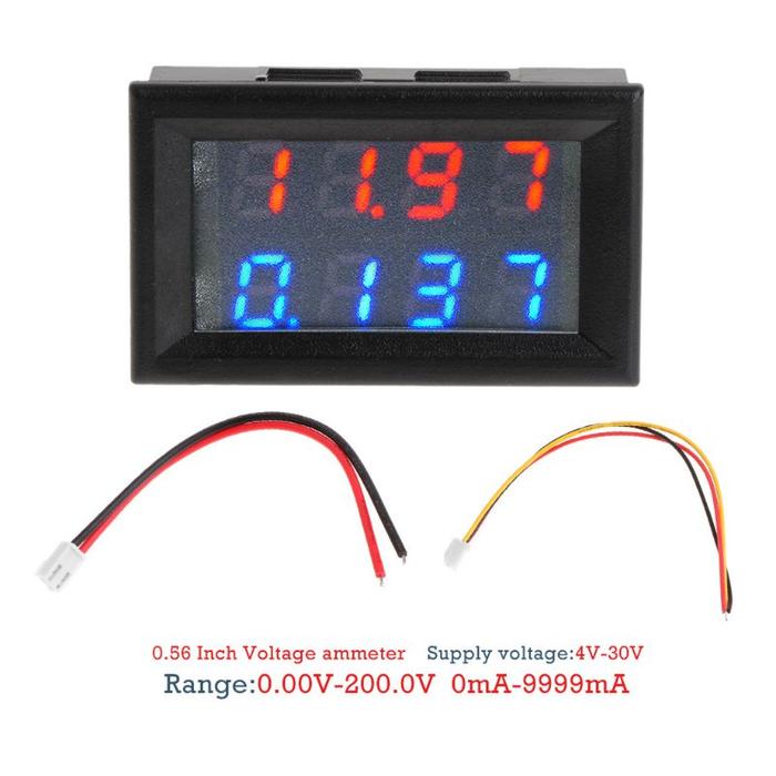 0.28\" Digital DC 200V 10A Voltmeter Ammeter 4 Digit 5 Wire Voltage