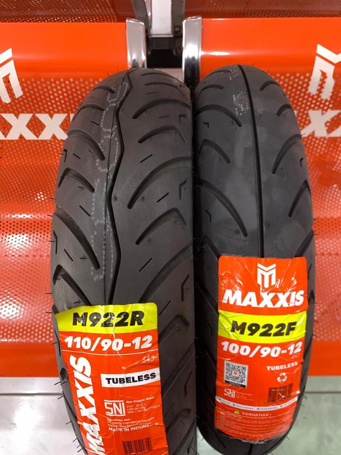 Maxxis M922R & M922F Tubeless SNI 110/90-12 & 100/90-12 Ban Motor Maxxis Baru Paket 1 Unit Cocok unt
