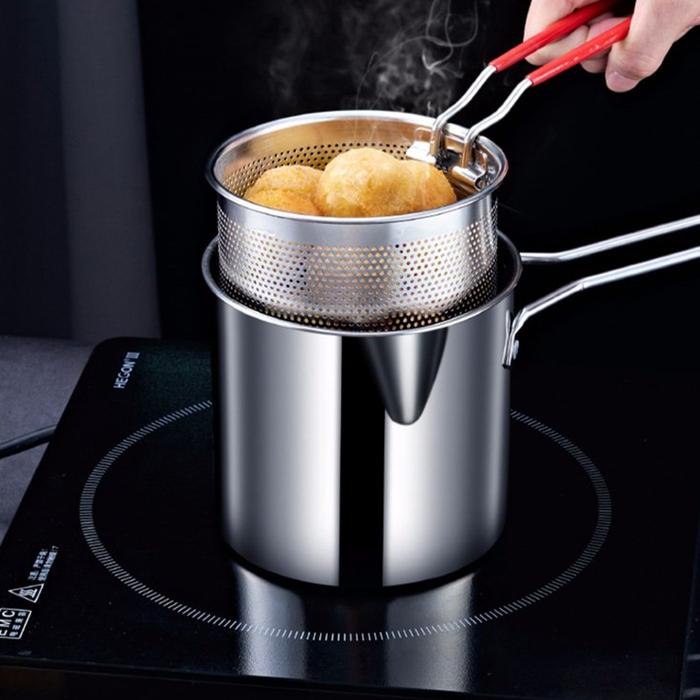 Tainless Steel Filter Fryer Deep Pan Fry Basket Deep Fryers Frying