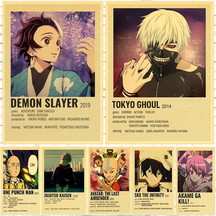 Vintage Anime Poster Collection/Demon Slayer/Death Note/Tokyo