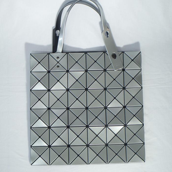 Bao Bao Issey Miyake Lucent 6×6 Tote Bag – Shiny Silver (Original Japan)