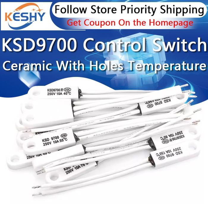 1-10Pcs Ksd9700 Ceramic With Holes Temperature Control Switch 40 Degrees 150 Degrees Normally Open N