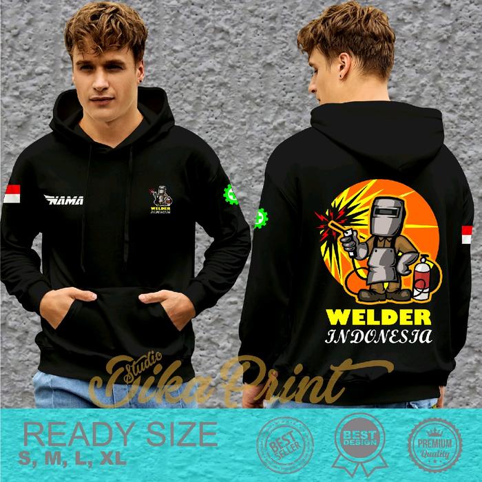 Jaket Hoodie Welder Seniman Api Indonesia V3 untuk Pria dan Wanita Distro Bahan Nyaman - Cotton Flee
