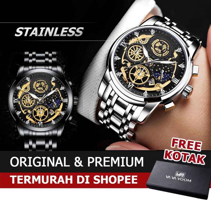 Jam Tangan Pria Original Impor FNGEEN VAVA VOOM Tahan Air dengan Kronograf Aksesoris