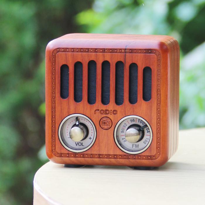 Portable Wood Radio Receiver Bluetooth FM Radio Audio Mini Bluetooth