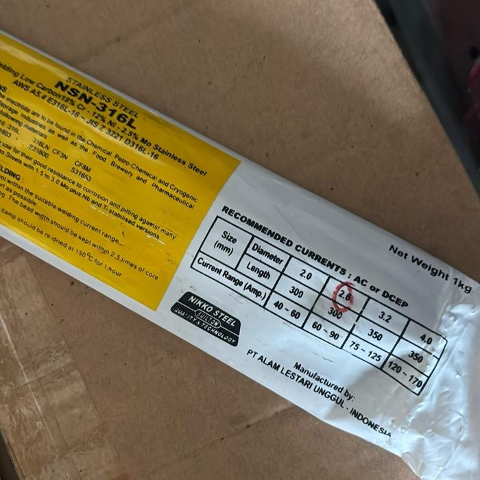 NSN 316L 2.6 3.2 (1Kg) Ka t Las Stainless - 2.6mm