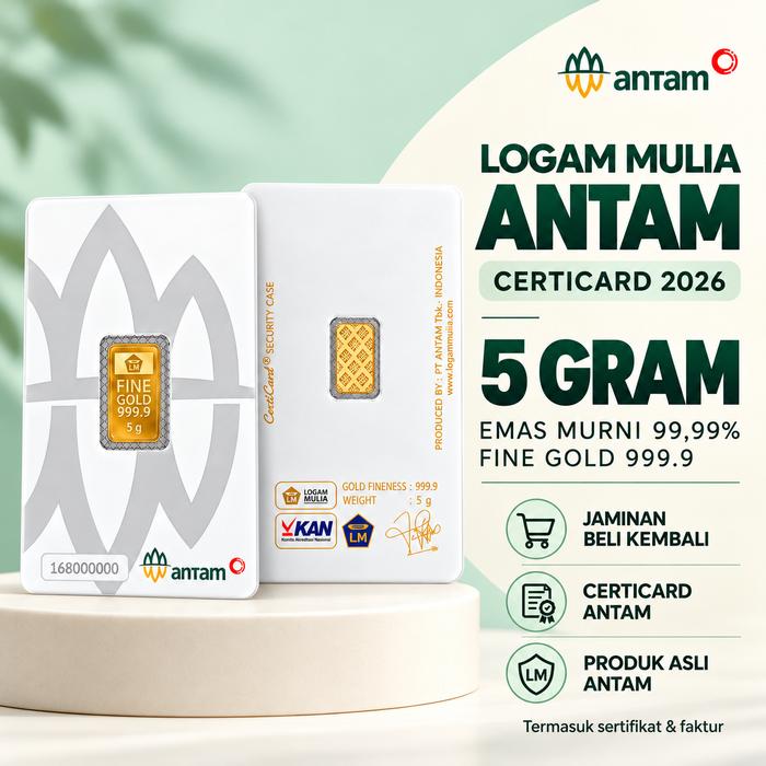 5 GR (GRAM) GOLDBAR/LOGAM MULIA/LM/EMAS BATANGAN ANTAM BERSERTIFIKAT - 5 g Retro