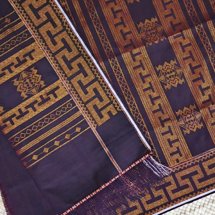 SET SARUNG - SELENDANG MOTIF MANDALIKA warna Kopi Gosong